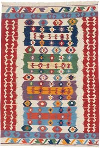 New Handwoven Turkish Kilim Rug - 4' 2" x 5' 11" (50" x 71")