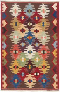 New Handwoven Turkish Kilim Rug - 4' 1" x 6' 2" (49" x 74")