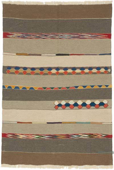 New Handwoven Turkish Kilim Rug - 4' 1" x 5' 11" (49 in. x 71 in.)