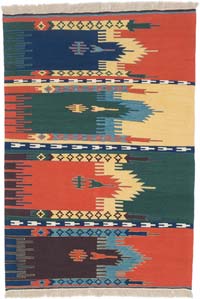 New Handwoven Turkish Kilim Rug - 3' 11" x 5' 8" (47" x 68")