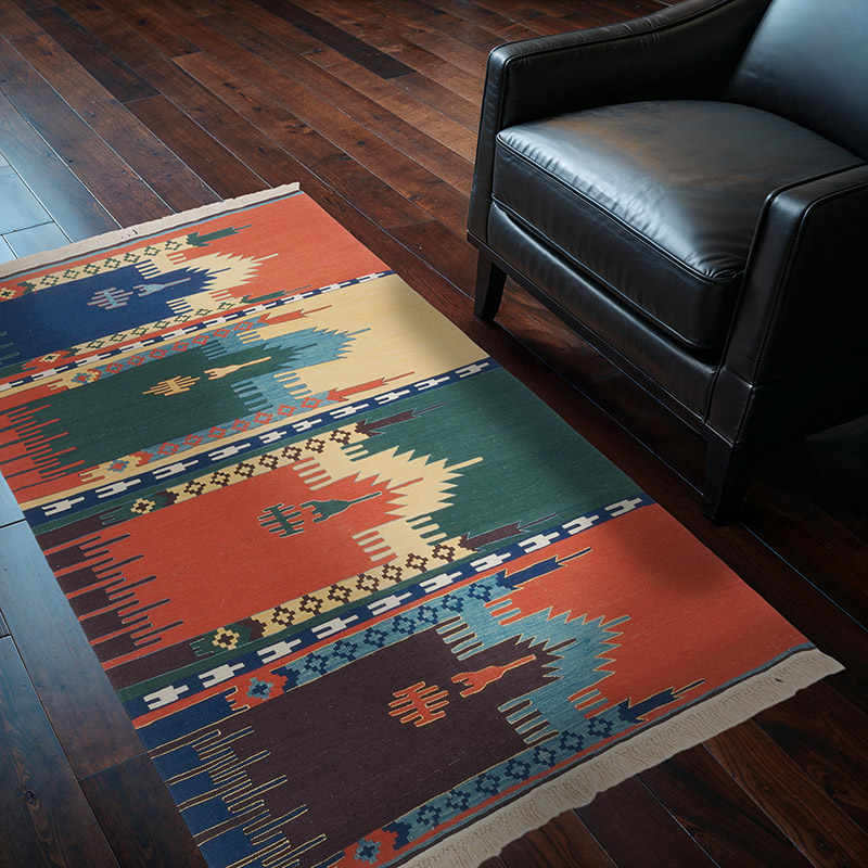 New Handwoven Turkish Kilim Rug - 3' 11" x 5' 8" (47" x 68") - K0062550