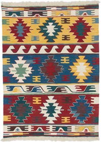 New Handwoven Turkish Kilim Rug - 3' 2" x 4' 3" (38" x 51")