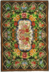 Vintage Handwoven Moldovan Kilim Rug - 6' 5" x 9' 5" (77" x 113")