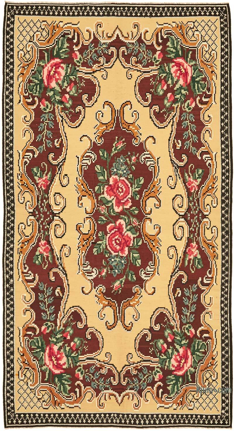 Vintage Handwoven Moldovan Kilim Rug - 5' 8" x 10' 1" (68" x 121") - K0062600