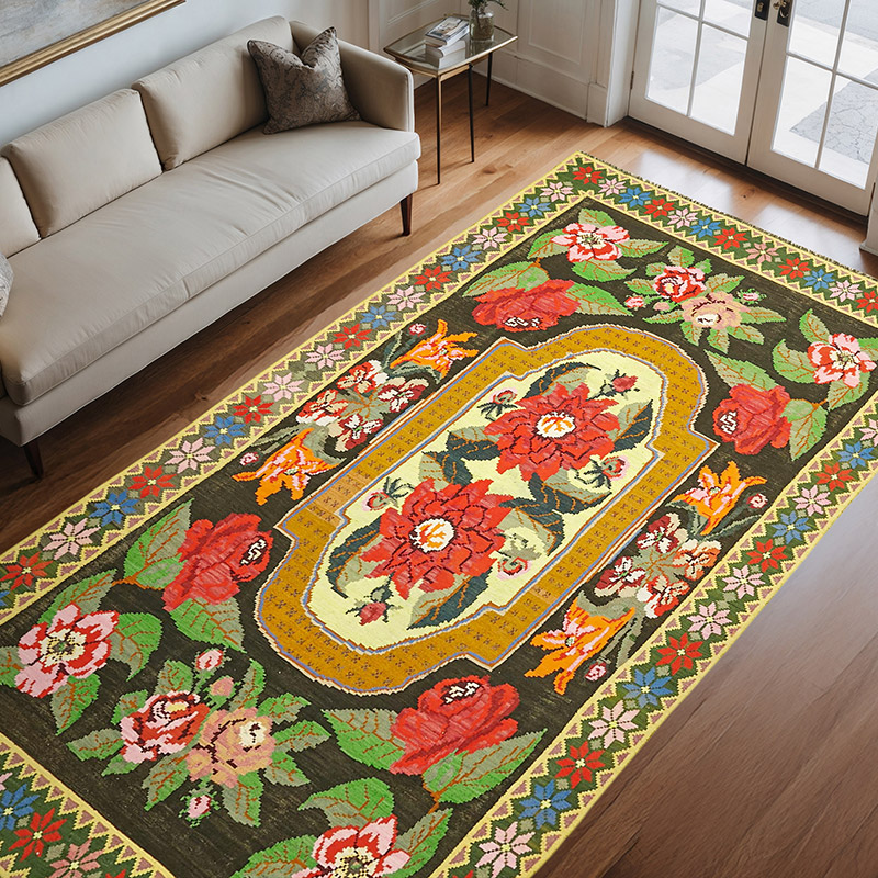 Alfombra Vintage Moldovan Kilim - 203 cm x 343 cm - K0062619