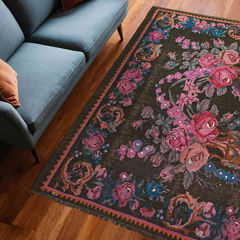 Alfombra Vintage Moldovan Kilim - 186 cm x 227 cm - K0062657
