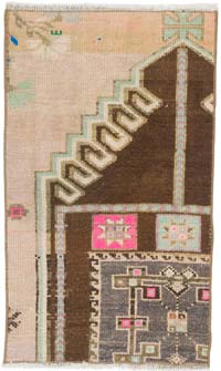 El Dokuma Vintage Halı - 53 cm x 87 cm