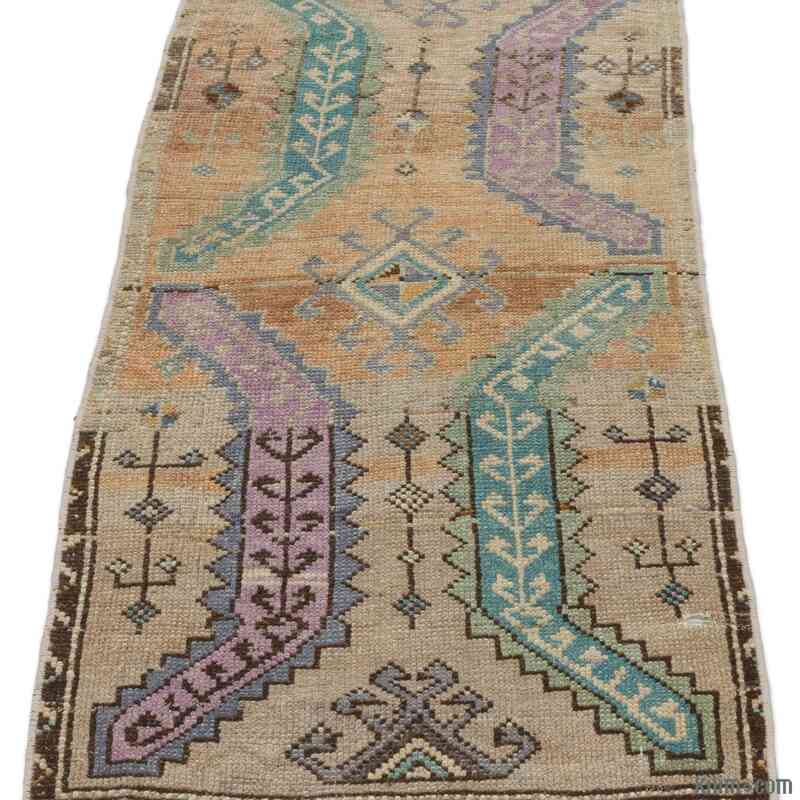 El Dokuma Vintage Halı - 47 cm x 97 cm - K0062748