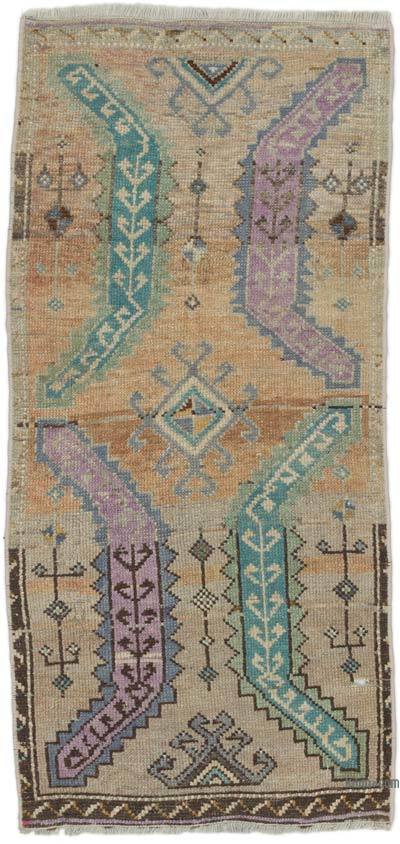 Alfombra Vintage Turca Anudada a Mano - 47 cm x 97 cm