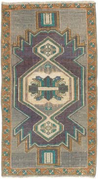 El Dokuma Vintage Halı - 52 cm x 93 cm