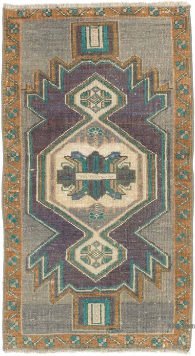 Alfombra Vintage Turca Anudada a Mano - 52 cm x 93 cm