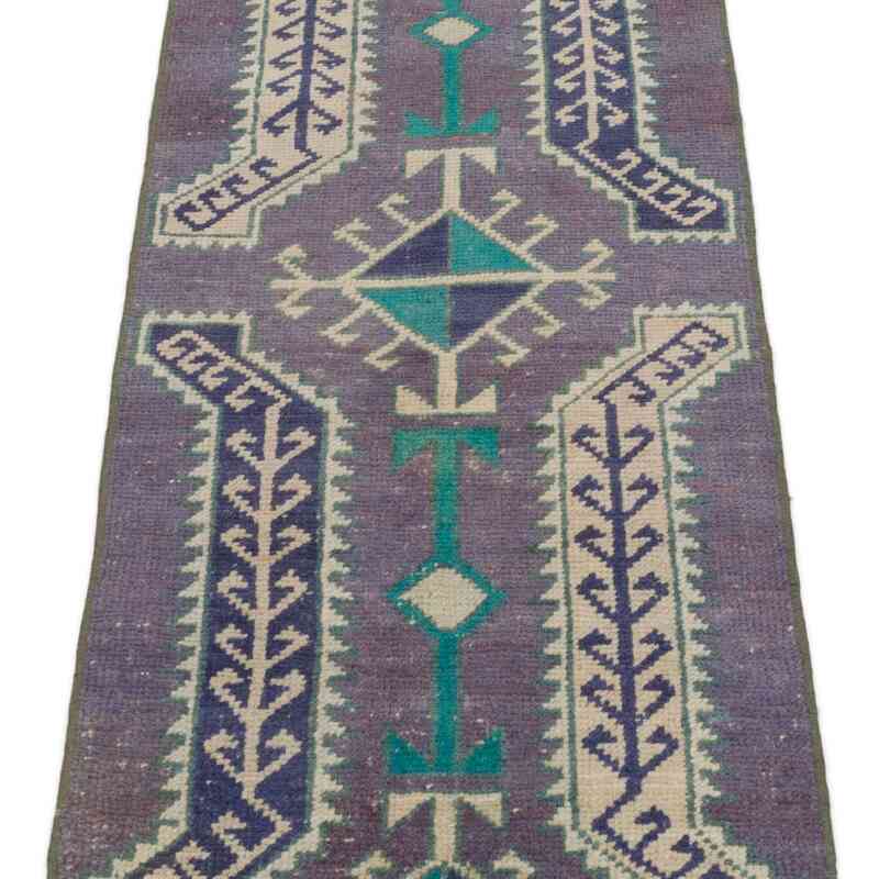 El Dokuma Vintage Halı - 43 cm x 101 cm - K0062774