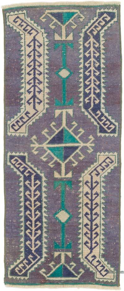 Vintage Turkish Hand-Knotted Rug - 1' 5" x 3' 4" (17" x 40")