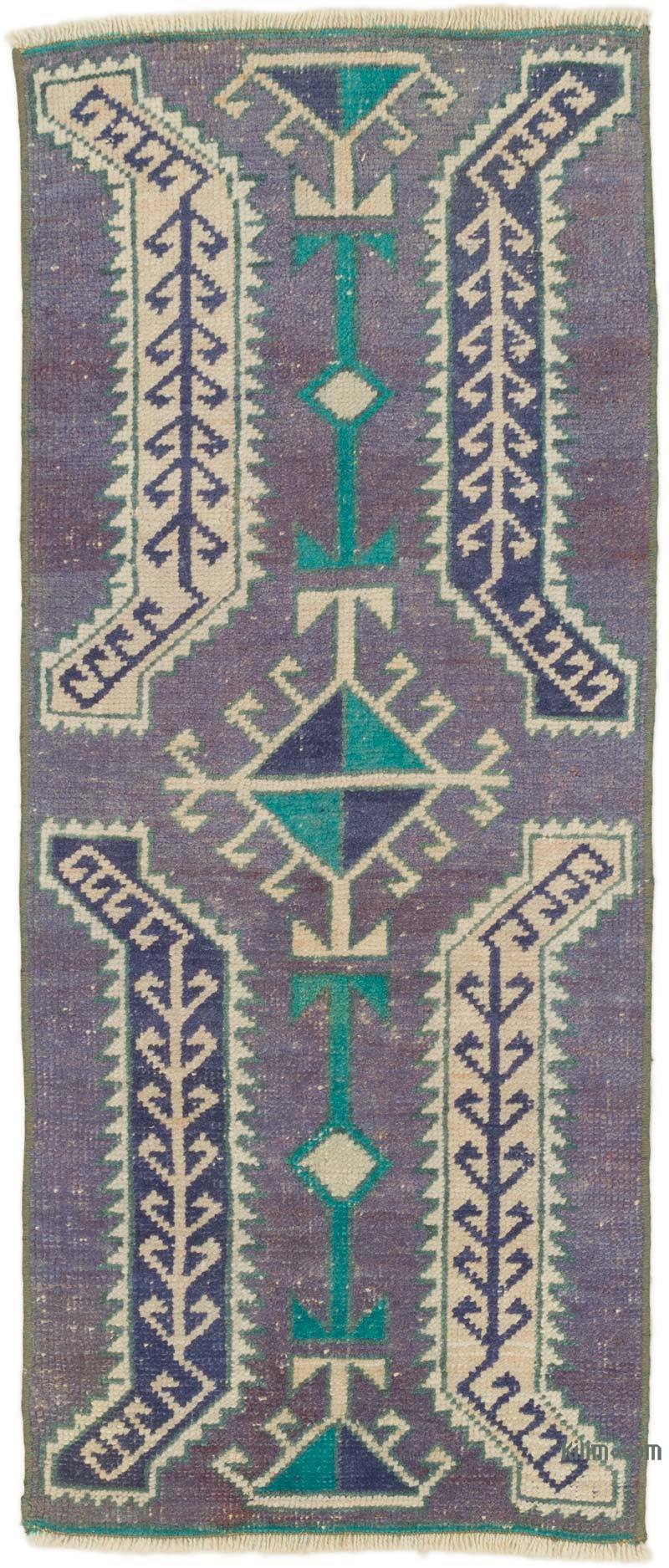 El Dokuma Vintage Halı - 43 cm x 101 cm - K0062774