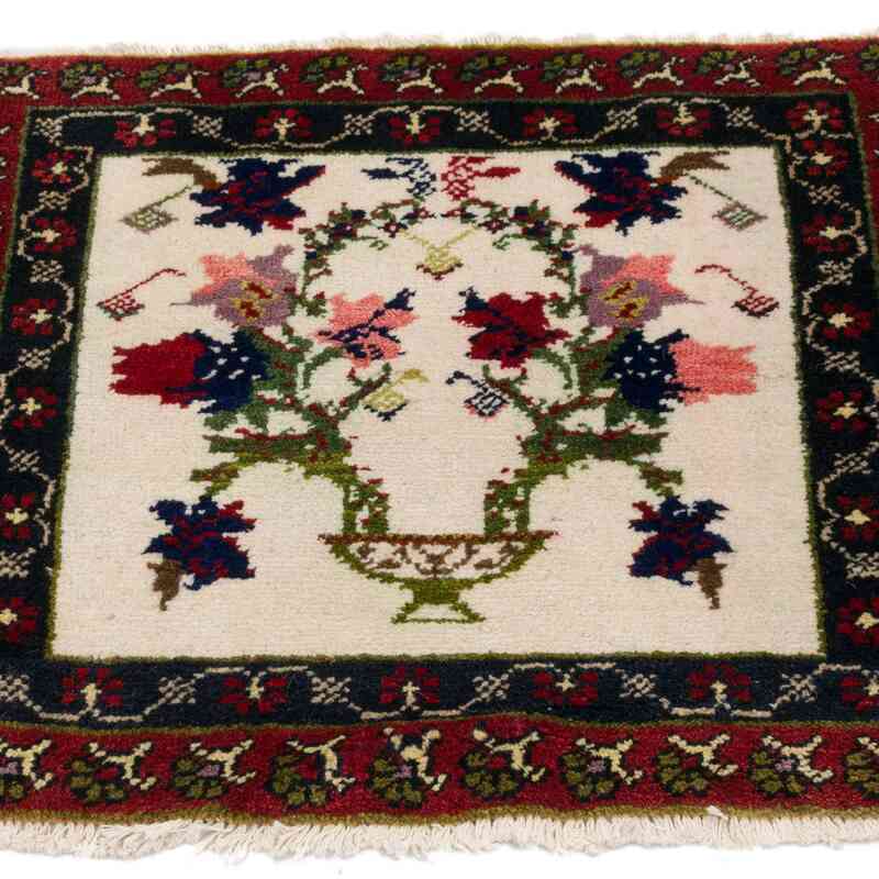 Alfombra Vintage Turca Anudada a Mano - 61 cm x 51 cm - K0062780