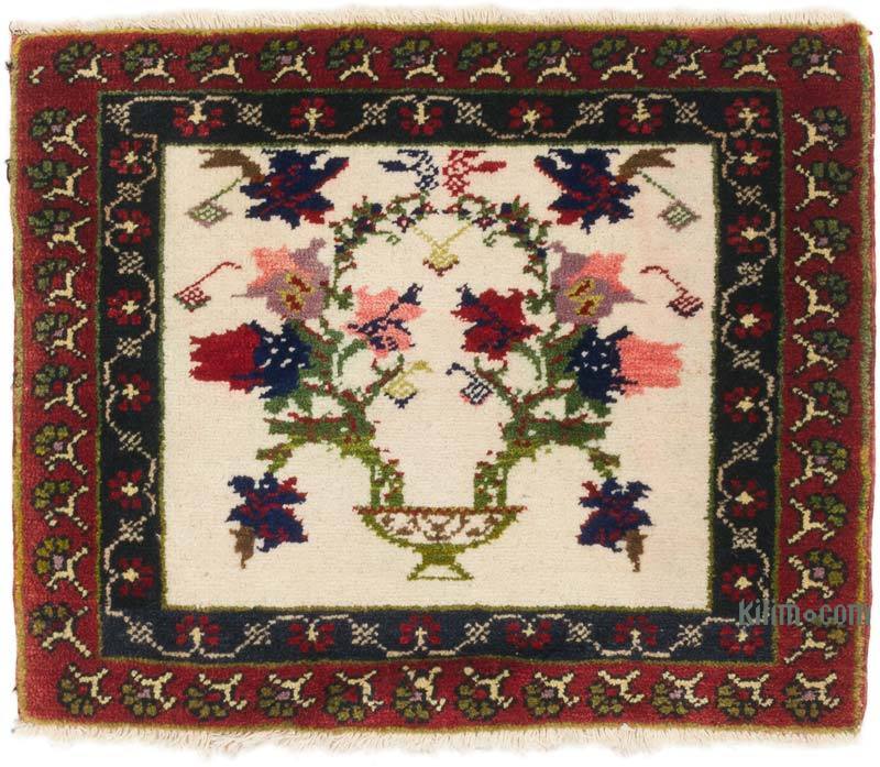 Alfombra Vintage Turca Anudada a Mano - 61 cm x 51 cm - K0062780