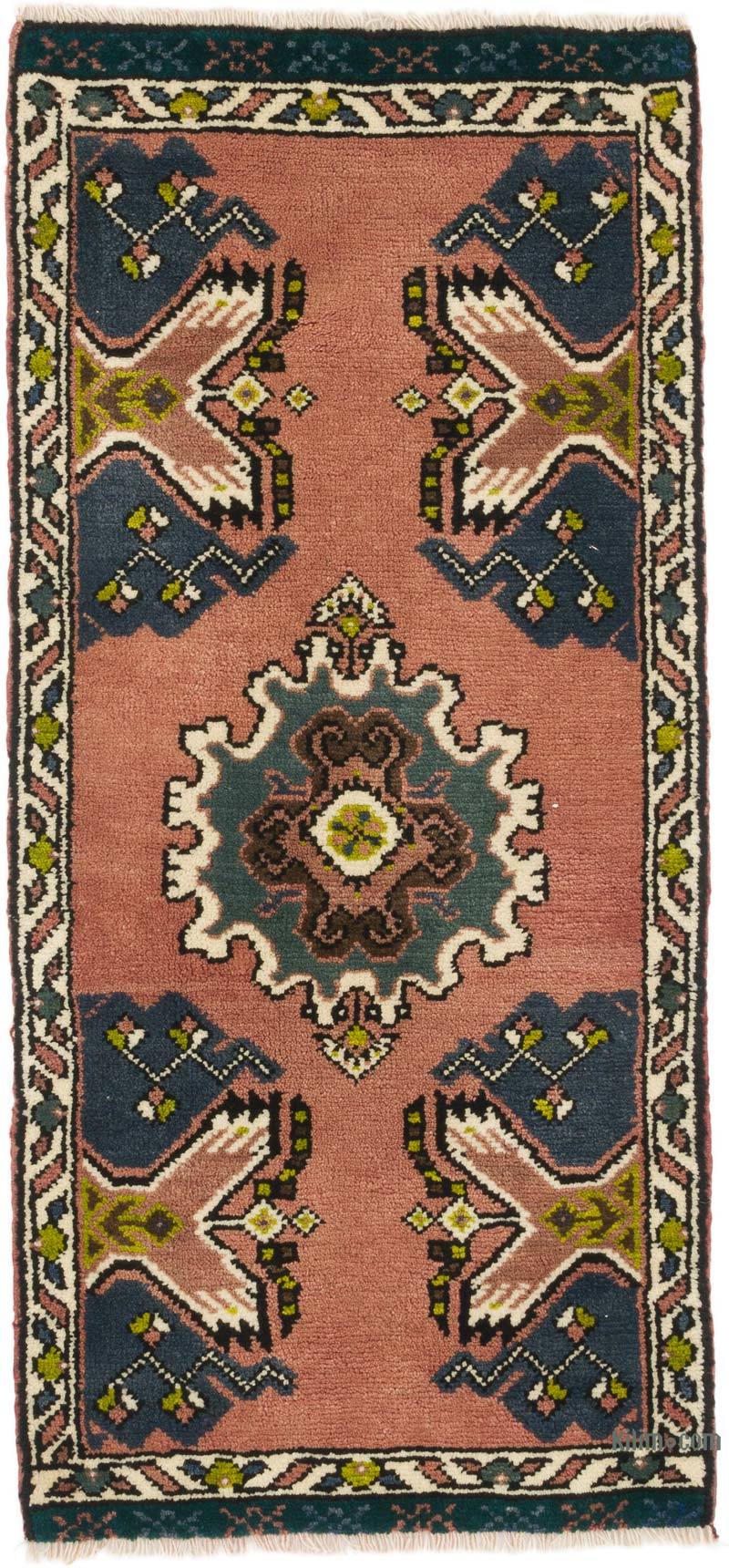 Alfombra Vintage Turca Anudada a Mano - 49 cm x 105 cm - K0062787