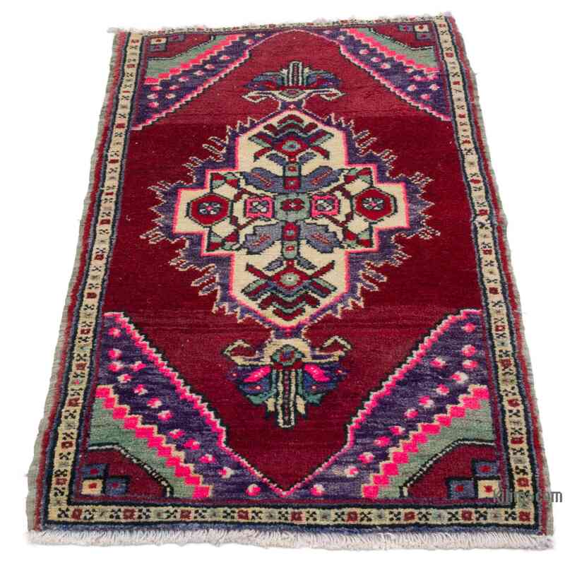 El Dokuma Vintage Halı - 56 cm x 99 cm - K0062794