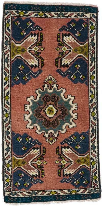 Alfombra Vintage Turca Anudada a Mano - 52 cm x 102 cm