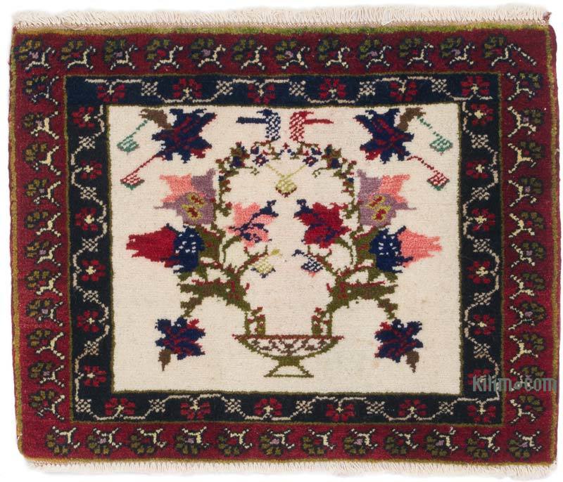 Alfombra Vintage Turca Anudada a Mano - 62 cm x 50 cm - K0062826