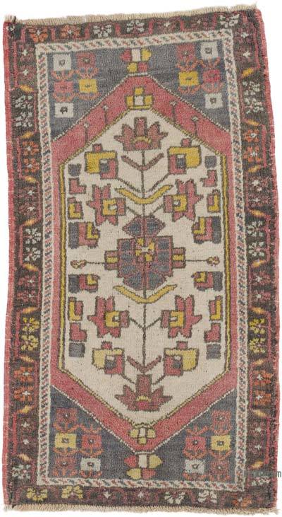 El Dokuma Vintage Halı - 59 cm x 103 cm