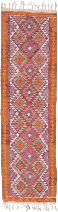 Alfombra Kilim Tribal Vintage - 92 cm x 315 cm