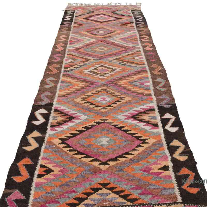 Vintage Tribal Kilim Runner - 3' 1" x 10' 5" (37" x 125") - K0062859