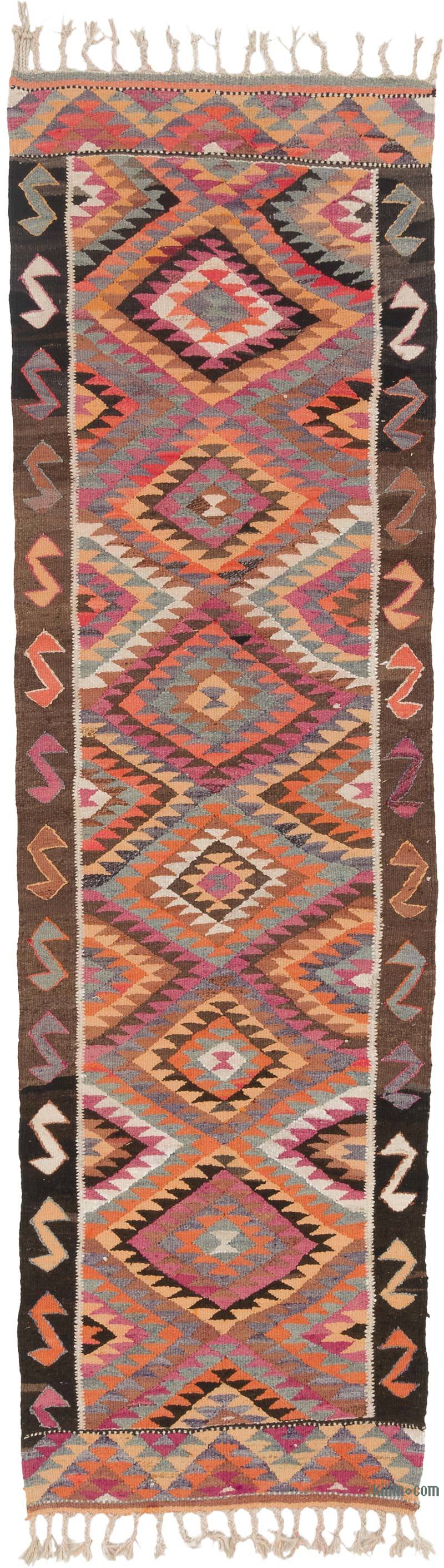 Vintage Tribal Kilim Runner - 3' 1" x 10' 5" (37" x 125") - K0062859