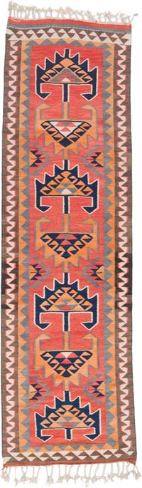 Alfombra Kilim Tribal Vintage - 103 cm x 347 cm