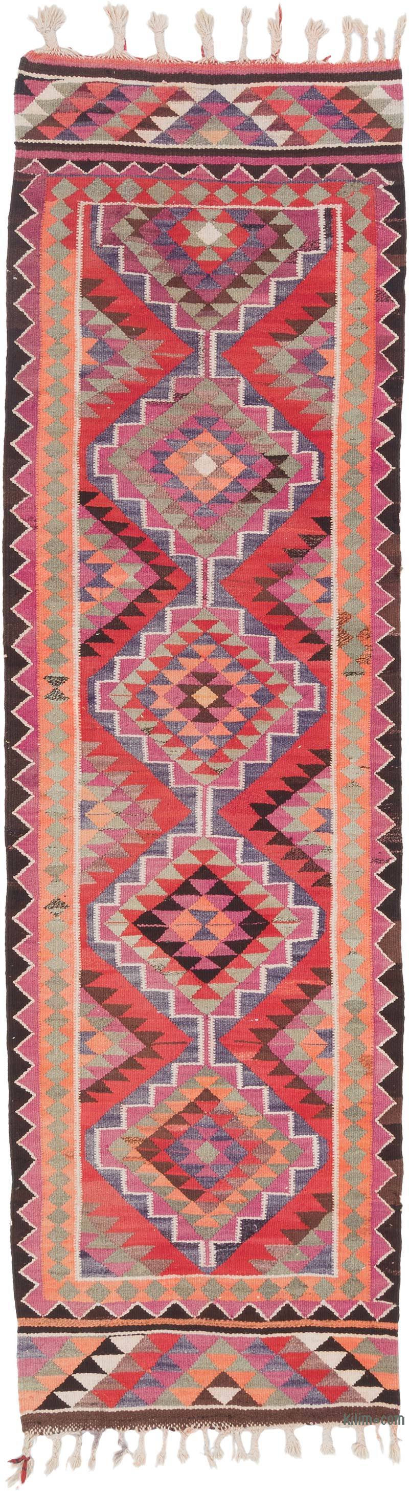 Vintage Tribal Kilim Runner - 3' 2" x 10' 8" (38" x 128") - K0062887