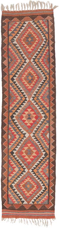 Vintage Tribal Kilim Runner - 2' 10" x 10' 8" (34" x 128")