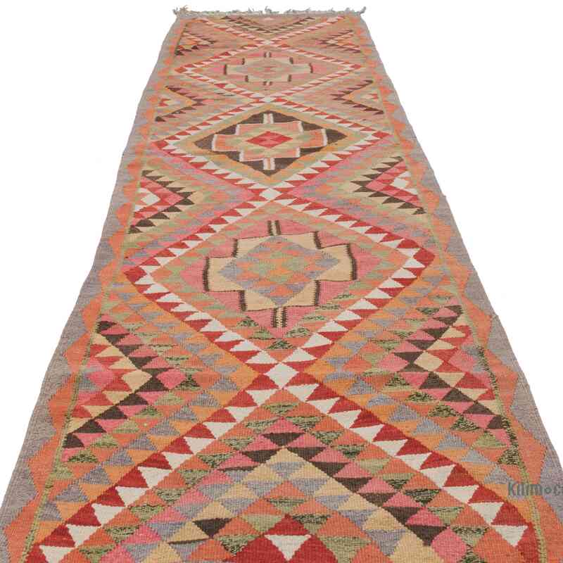 Vintage Tribal Kilim Runner - 100 cm x 346 cm - K0062903