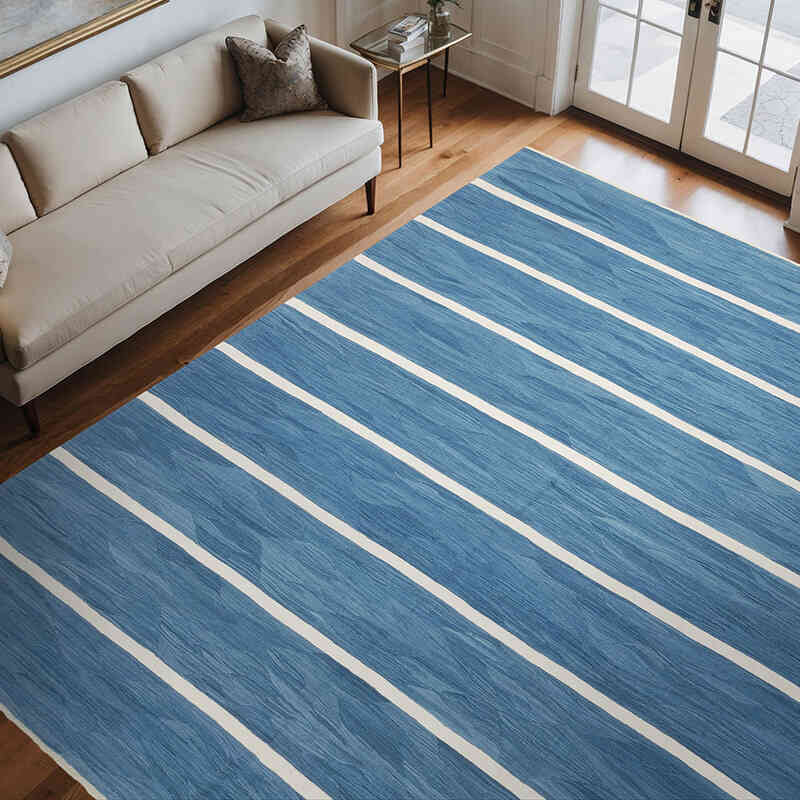 Azul Nueva Alfombra Turca Kilim - 300 cm x 320 cm - K0062928