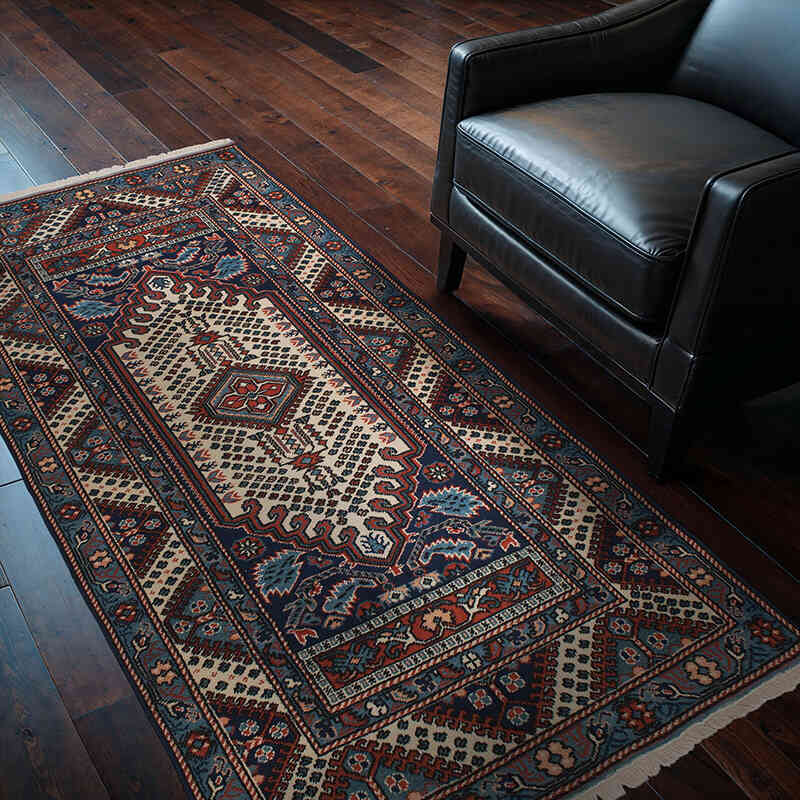 Vintage Turkish Hand-Knotted Rug - 3' 7" x 6' 5" (43" x 77") - K0063065