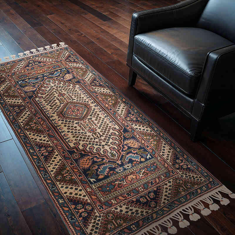 Alfombra Vintage Turca Anudada a Mano - 100 cm x 192 cm - K0063078