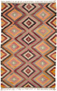 Vintage Afyon Kilim Rug - 5' 8" x 8' 9" (68" x 105")