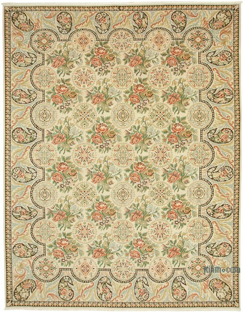 New Hand Knotted Wool Oushak Rug - 9' 11" x 13'  (119" x 156") - K0063136