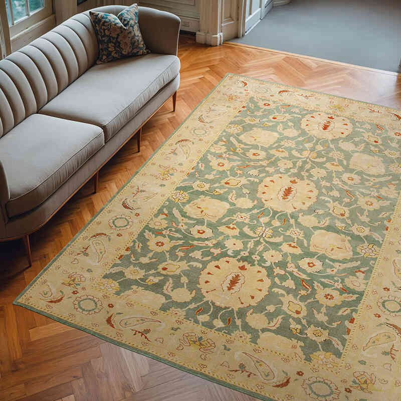 New Hand Knotted Wool Oushak Rug - 7' 11" x 10' 1" (95" x 121") - K0063149