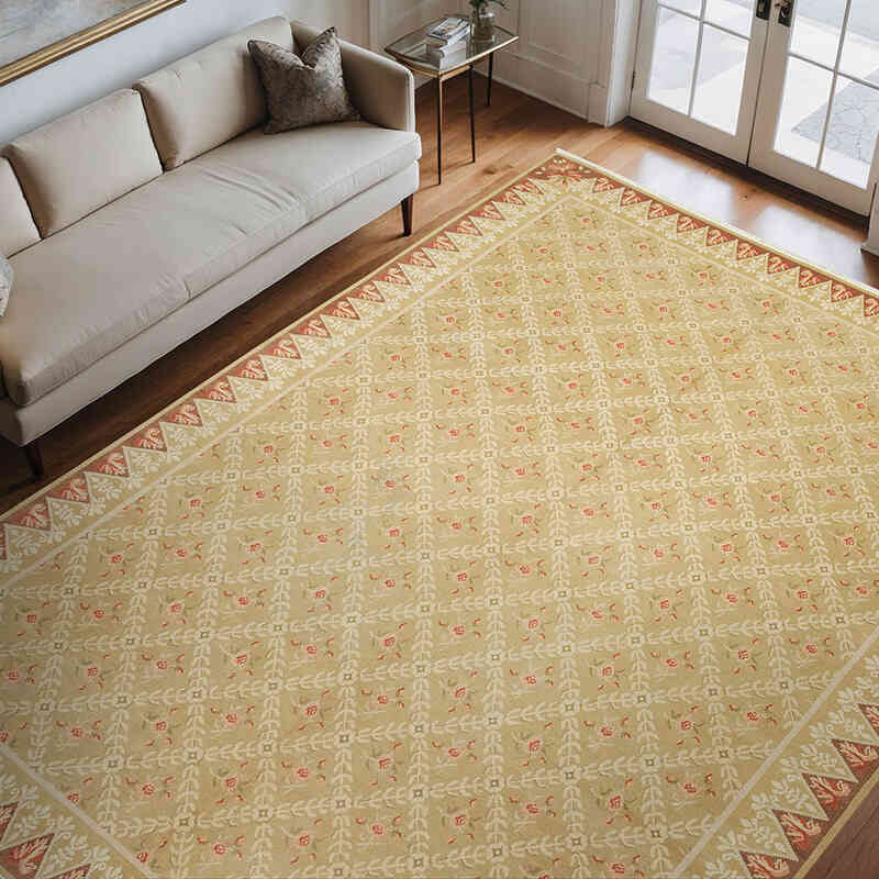New Hand Knotted Wool Oushak Rug - 8' 10" x 11' 7" (106" x 139") - K0063152