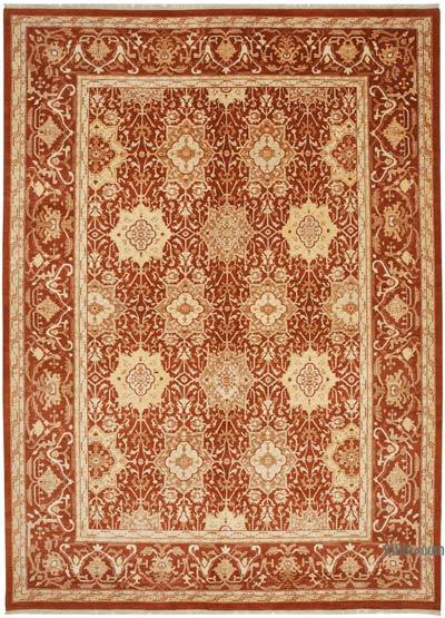New Hand Knotted Wool Oushak Rug - 9' 7" x 13' 3" (115 in. x 159 in.)