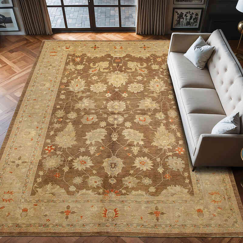 Nueva Alfombra Oushak Tejida a Mano - 294 cm x 416 cm - K0063157