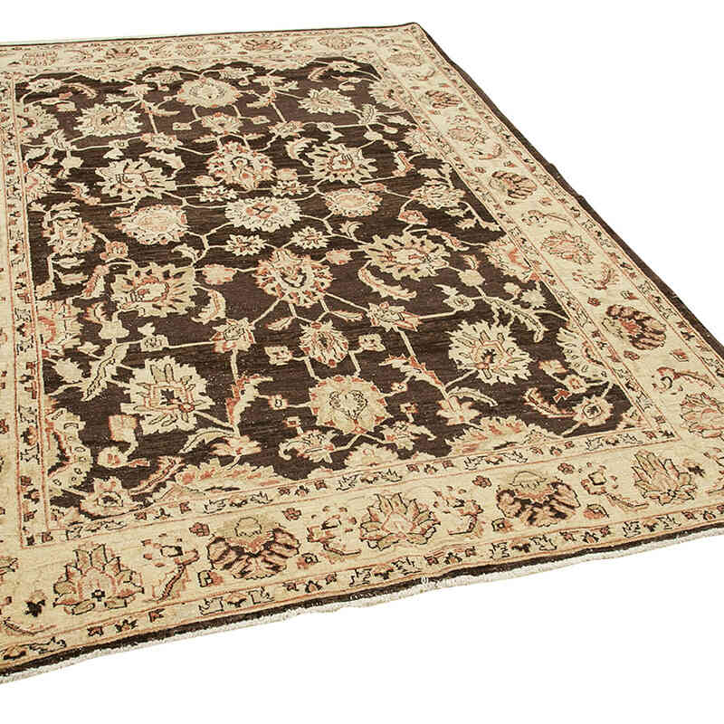 New Hand Knotted Wool Oushak Rug - 6' 2" x 9' 1" (74" x 109") - K0063174