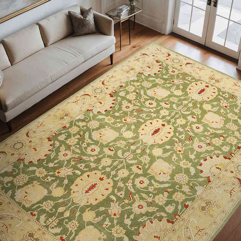 New Hand Knotted Wool Oushak Rug - 8' 10" x 11' 11" (106" x 143") - K0063176