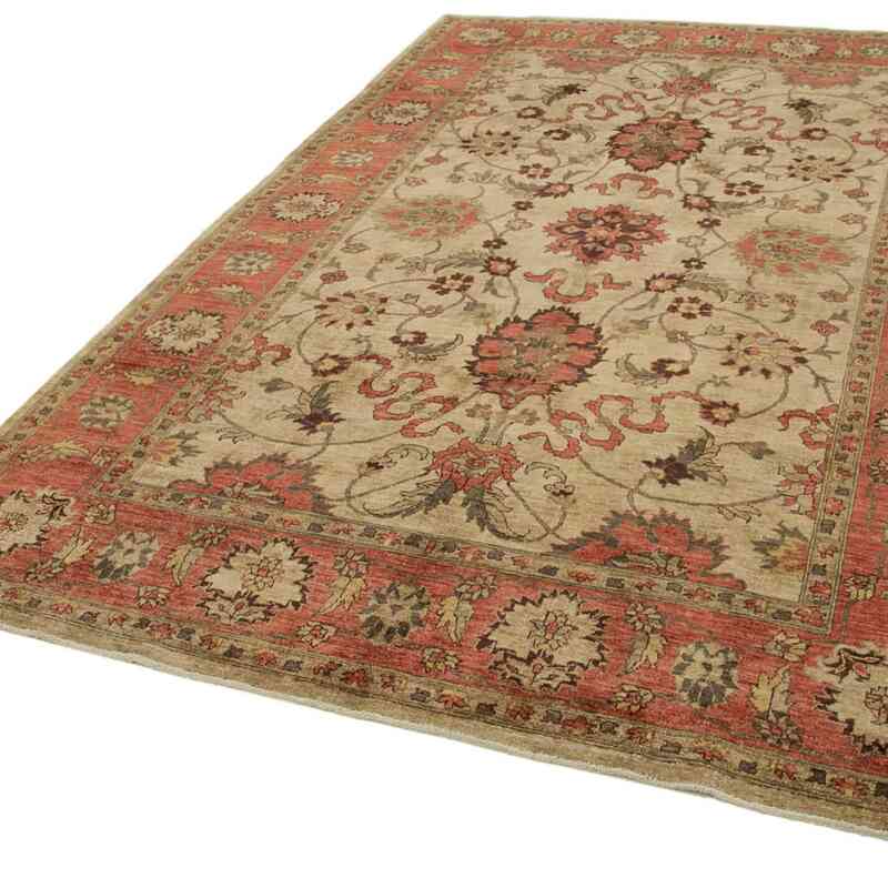 New Hand Knotted Wool Oushak Rug - 6' 2" x 9' 5" (74" x 113") - K0063195