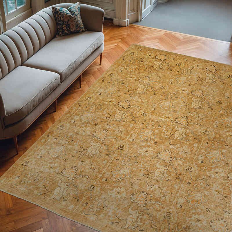 New Hand Knotted Wool Oushak Rug - 8' 11" x 9' 6" (107" x 114") - K0063230