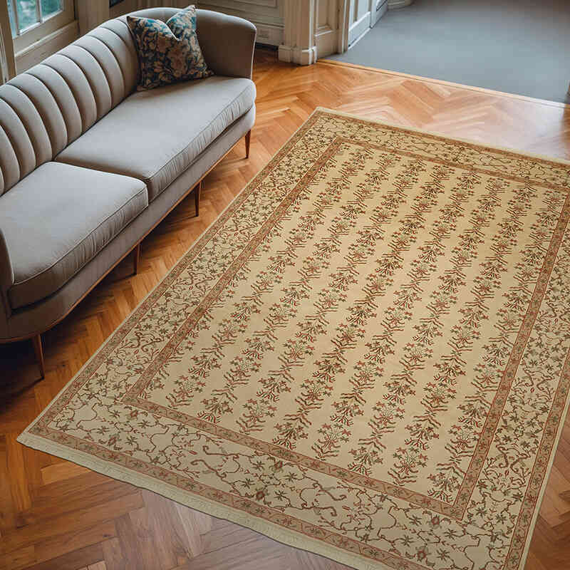New Hand Knotted Wool Oushak Rug - 6' 11" x 9' 5" (83" x 113") - K0063234