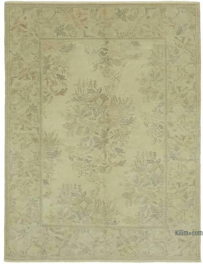 New Hand Knotted Wool Oushak Rug - 6' 8" x 8' 10" (80 in. x 106 in.)