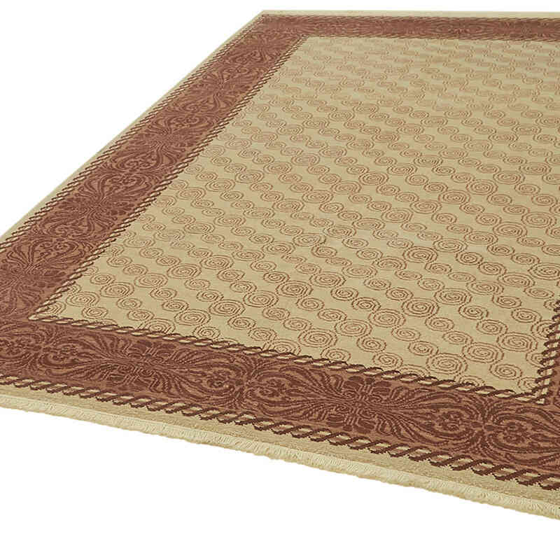 New Hand Knotted Wool Oushak Rug - 6' 8" x 9' 3" (80" x 111") - K0063243