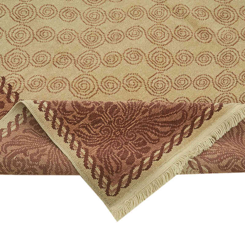 New Hand Knotted Wool Oushak Rug - 6' 8" x 9' 3" (80" x 111") - K0063243
