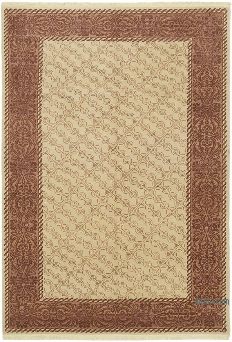 New Hand Knotted Wool Oushak Rug - 6' 8" x 9' 3" (80" x 111") - K0063243